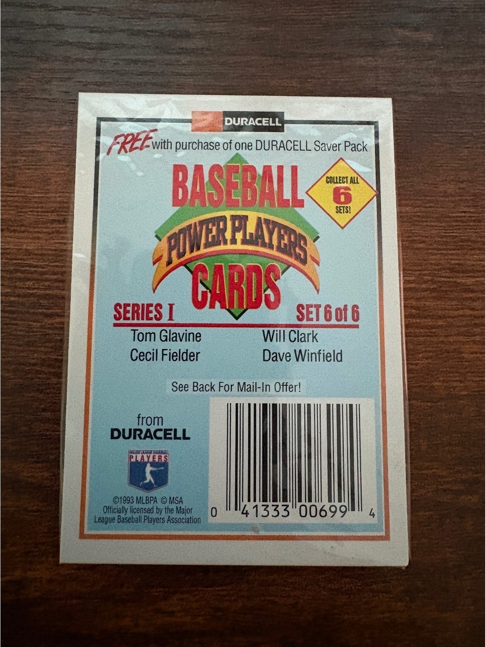 1993 Duracell Power Players Set 6 of 6 – Glavine Winfield 4 Cards